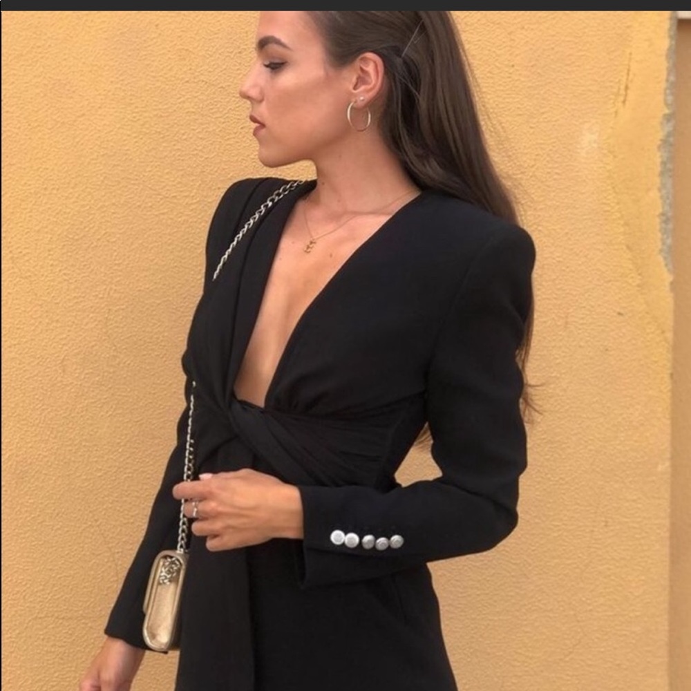 NWT ZARA Draped Jacket Dress LARGE